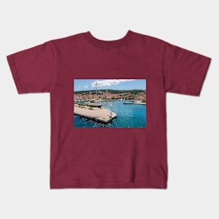 Supetar Harbour, Brac Island, Croatia Kids T-Shirt